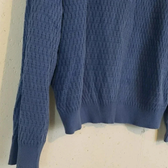 Consensus L blue cotton V-neck sweater - Picture 3 of 4